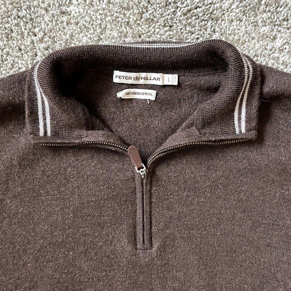Peter Millar Men's 1/4 Zip Merino Wool Sweater Size Large - Picture 3 of 6